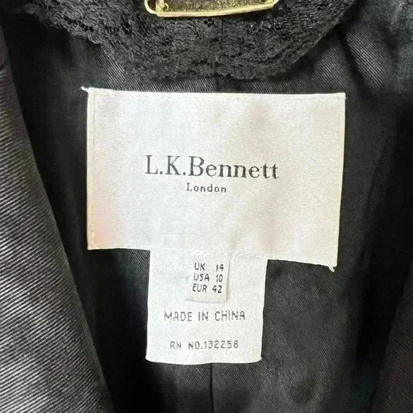NEW! L.K. Bennett Satin Patterned Tailored Single-Breasted Blazer - Picture 4 of 8